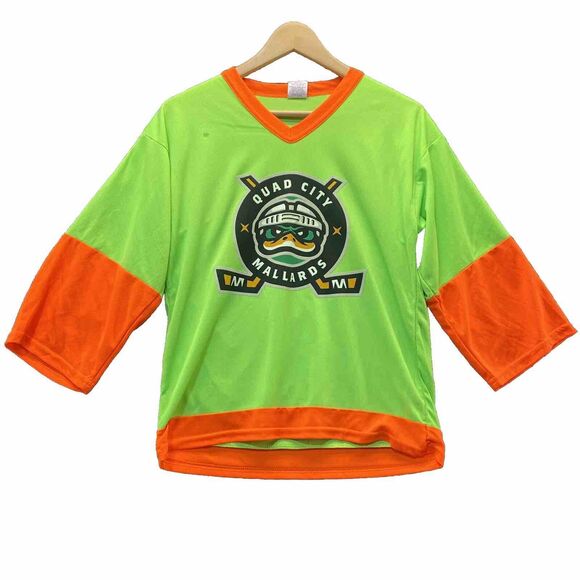 Quad City Mallards Hockey Jersey Minor League Green Retro - Picture 9 of 10